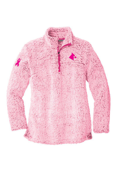 Cardinal Cancer Ribbon Cozy 1/4-Zip Fleece (Womens)