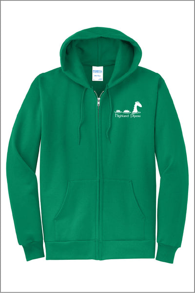 Highland Hand Drawn Fleece Full-Zip Hooded Sweatshirt (Adult Unisex)