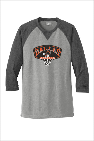 Dallas Basketball New Era 3/4-Sleeve Raglan Tee (Adult Unisex)