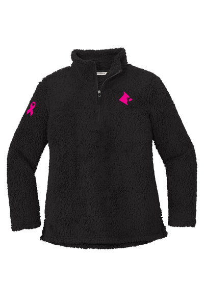 Cardinal Cancer Ribbon Cozy 1/4-Zip Fleece (Womens)