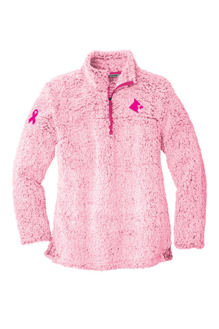 Cardinal Cancer Ribbon Cozy 1/4-Zip Fleece (Womens)