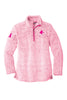 Cardinal Cancer Ribbon Cozy 1/4-Zip Fleece (Womens)