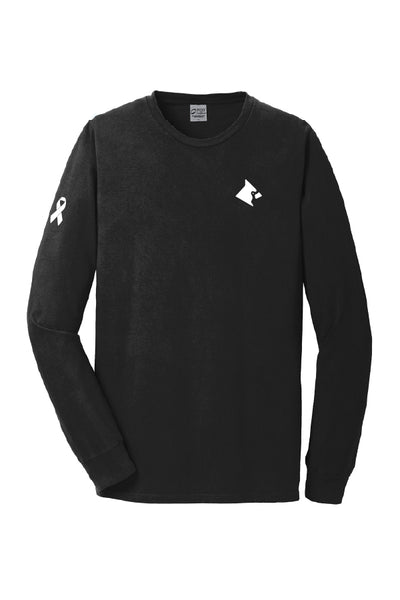 Cardinal Cancer Ribbon Long Sleeve Tee (Adult Unisex)