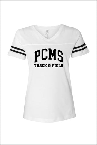 PCMS Track and Field Fine Jersey V-Neck Tee (Womens)