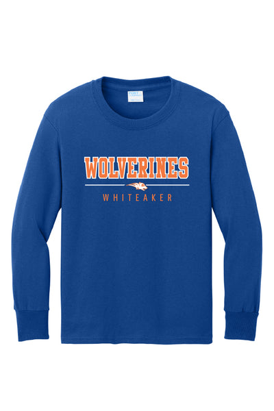 Whiteaker Wolverines Long Sleeve Tee (Youth and Adult Unisex Sizes)