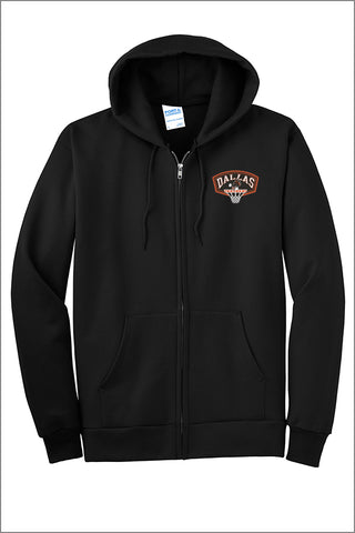 Dallas Basketball Fleece Full-Zip Hooded Sweatshirt (Adult Unisex)